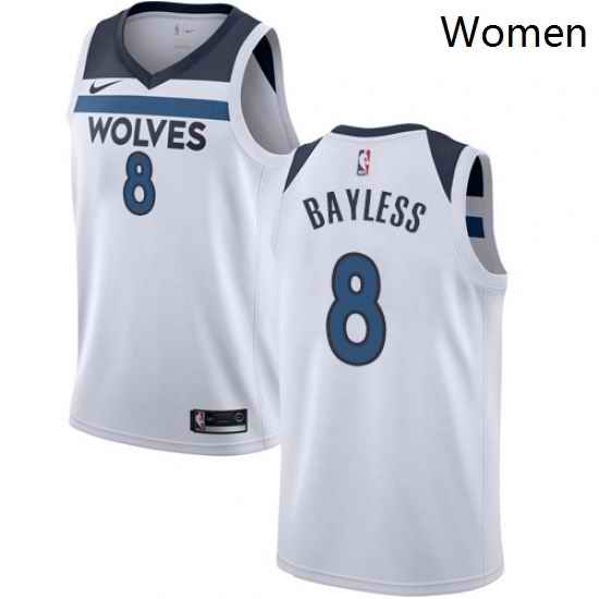 Womens Nike Minnesota Timberwolves 8 Jerryd Bayless Swingman White NBA Jersey Association Edition